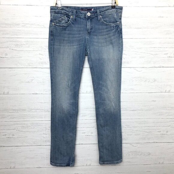 Vigoss Women's Jeans The Miami Straight Leg Distressed size juniors 7/8 - Picture 2 of 11